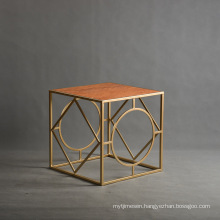 Mayco Cheap Modern Furniture Design Metal Gold Side Table Living Room